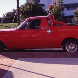 Classic red utility vehicle 