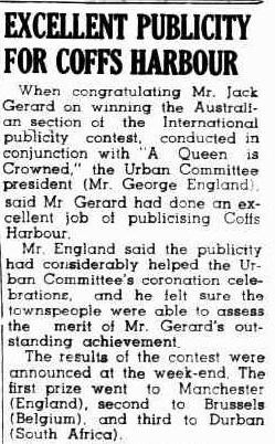 EXCELLENT PUBLICITY FOR COFFS HARBOUR (1953, October 6). Coffs Harbour Advocate (NSW : 1907 - 1942; 1946 - 1954), p. 1. http://nla.gov.au/nla.news-article187940305