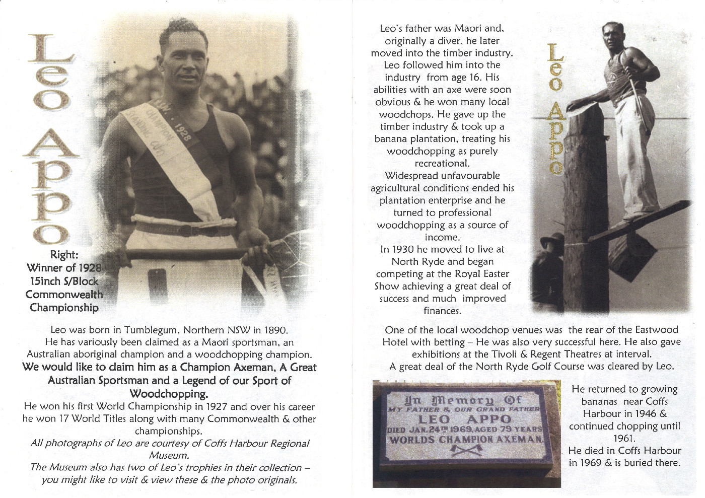 Drive It Woodchopping calendar 2012/2013, September 2012