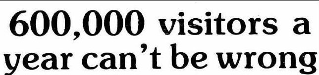 600,000 visitors a year can’t be wrong (1987, February 26). The Australian Jewish Times (Sydney, NSW : 1953 - 1990), p. 23. http://nla.gov.au/nla.news-article263197486